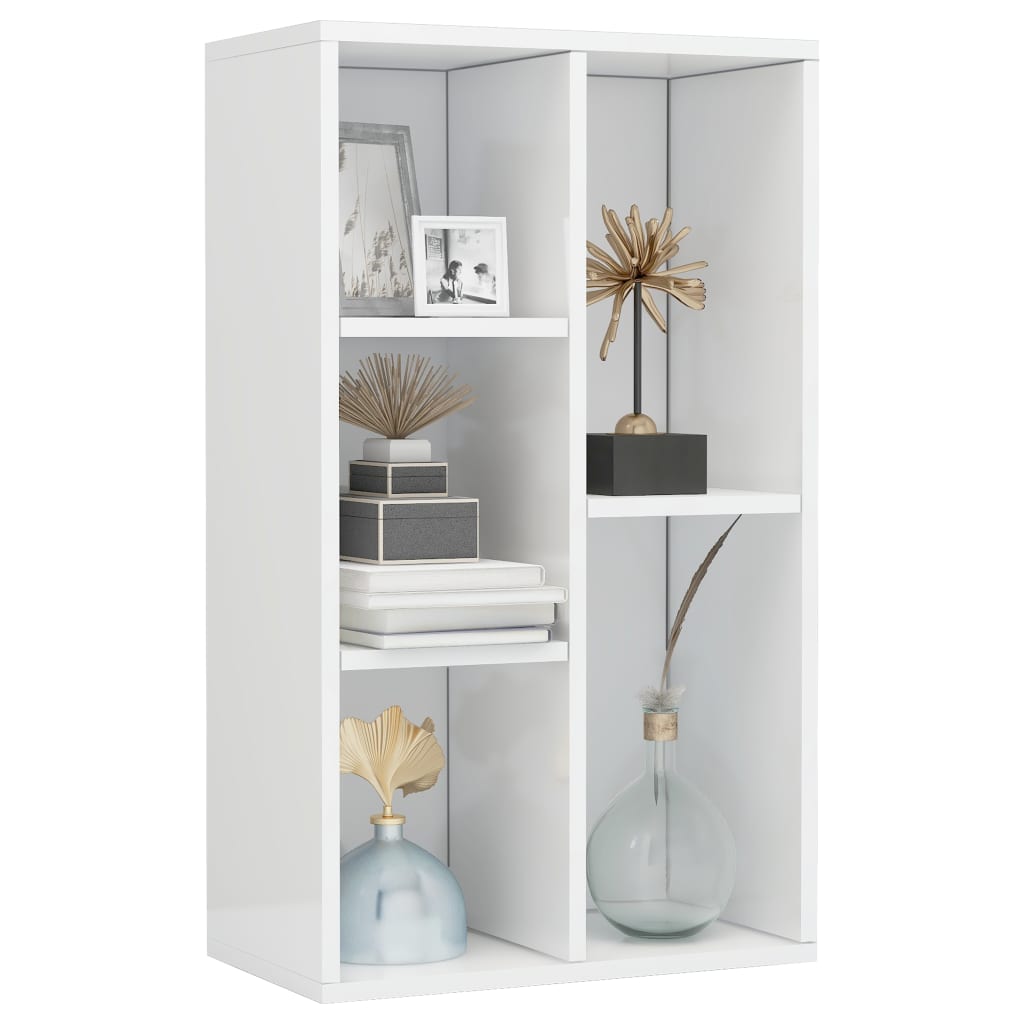 vidaXL Bücherregal/Sideboard Hochglanz-Weiß 50x25x80 cm Holzwerkstoff