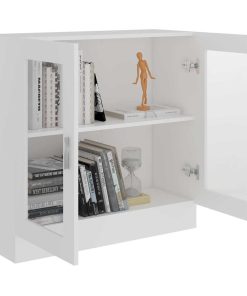 vidaXL Vitrinenschrank Weiß 82,5x30,5x80 cm Holzwerkstoff