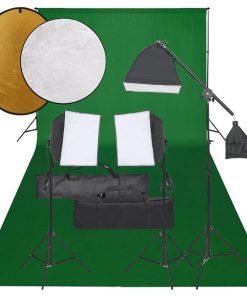 vidaXL Fotostudio-Set mit Beleuchtung, Hintergrund und Reflektor