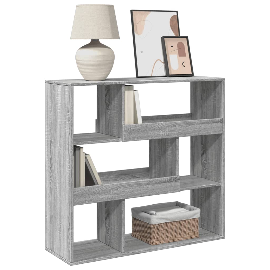 vidaXL Bücherregal/Raumteiler Grau Sonoma 100x33x94,5 cm