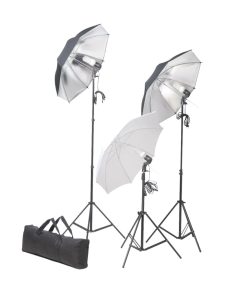 vidaXL Fotostudio-Set mit Leuchten, Schirmen, Hintergrund, Reflektor