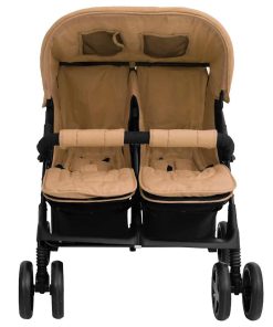 vidaXL Zwillingskinderwagen Taupe Stahl