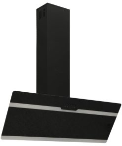 vidaXL Dunstabzugshaube 90 cm Stahl und Hartglas Schwarz