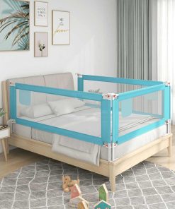 vidaXL Kleinkind-Bettschutzgitter Blau 100x25 cm Stoff