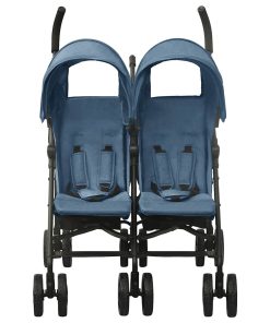 vidaXL Geschwisterwagen Marineblau Stahl