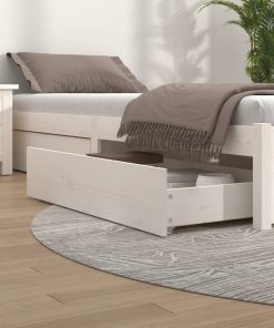 vidaXL Bettschubladen 4 Stk. Weiß Massivholz Kiefer