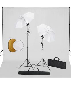 vidaXL Fotostudio-Set mit Leuchten, Schirmen, Hintergrund, Reflektor