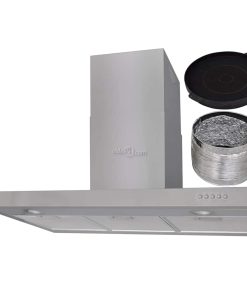 vidaXL Flachschirmhaube Edelstahl 900 mm