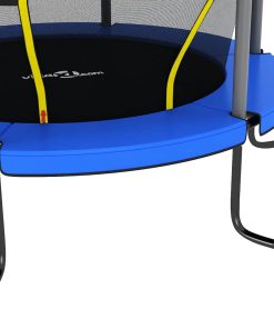vidaXL Trampolin mit Sicherheitsnetz Rund 140x160 cm Blau