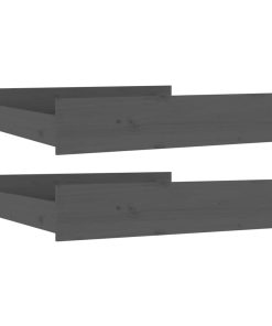 vidaXL Bettschubladen 2 Stk. Grau Massivholz Kiefer