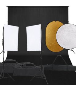 vidaXL Fotostudio-Set mit Beleuchtung, Hintergrund und Reflektor