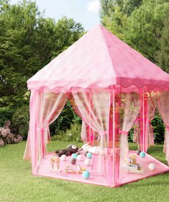 vidaXL Prinzessin-Spielzelt mit 250 Bällen Rosa 133x140 cm