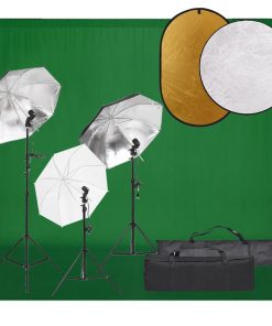vidaXL Fotostudio-Set mit Beleuchtung, Hintergrund und Reflektor