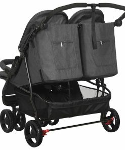 vidaXL Geschwisterwagen Anthrazit Stahl