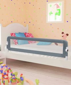 vidaXL Kleinkind-Bettschutzgitter Grau 150x42 cm Polyester