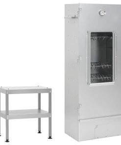 vidaXL Räucherofen mit Tisch Verzinkter Stahl