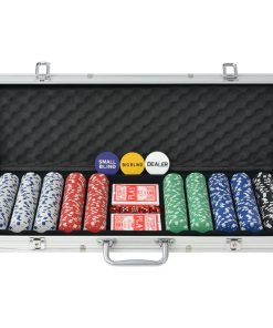 vidaXL Poker Set mit 500 Chips Aluminium