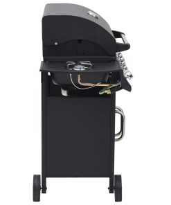 vidaXL Gasgrill 4+1 Flammen Schwarz Stahl