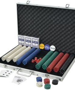 vidaXL Poker Set mit 1.000 Chips Aluminium