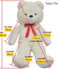 vidaXL Weicher XXL-Plüsch-Teddybär Weiß 160 cm