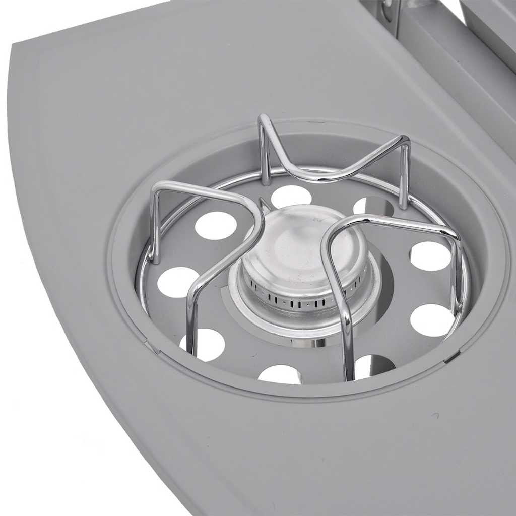 vidaXL Gasgrill 4+1 Flammen Silbern
