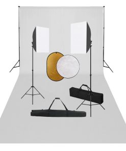 vidaXL Fotostudio-Set mit Softboxen, Hintergrundsystem und Reflektor