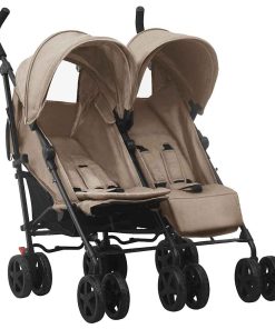 vidaXL Geschwisterwagen Taupe Stahl