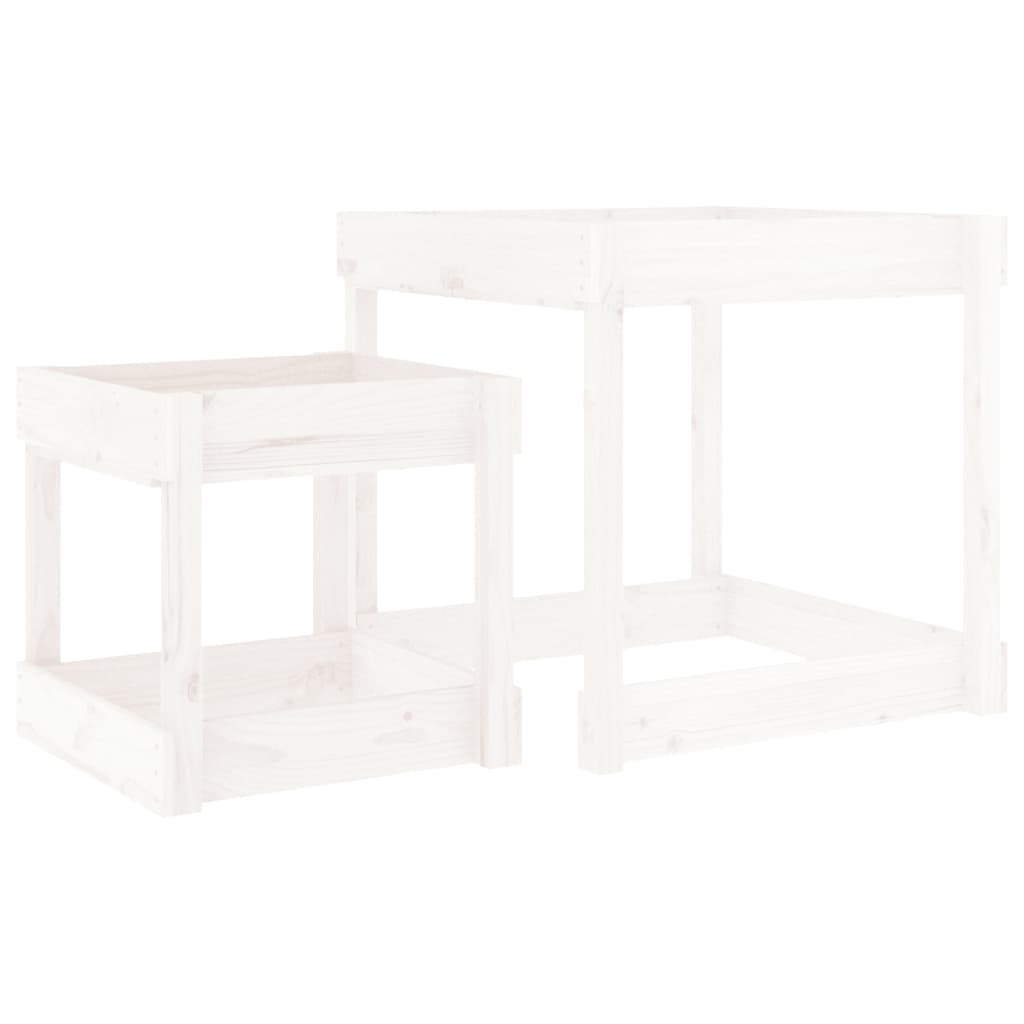 vidaXL Sand-Spieltische 2 Stk. Weiß Massivholz Kiefer
