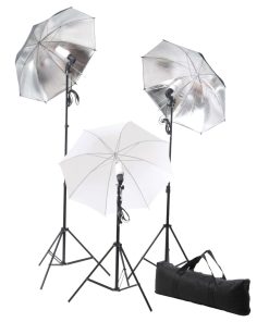 vidaXL Fotostudio-Set mit Leuchten, Schirmen, Hintergrund, Reflektor