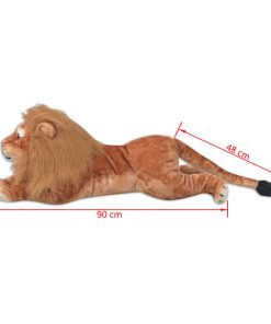 vidaXL Löwe Kuscheltier Plüsch Braun XXL