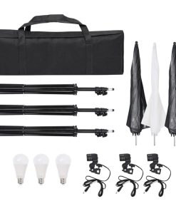 vidaXL Fotostudio-Set mit Beleuchtung, Hintergrund und Reflektor