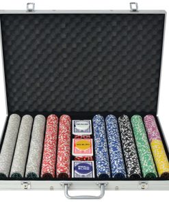 vidaXL Poker Set mit 1.000 Laserchips Aluminium