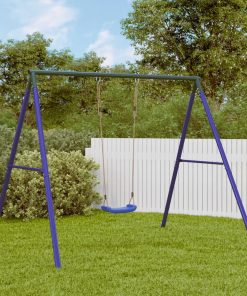 vidaXL Schaukelgestell mit 2 Haken Blau Stahl