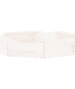 vidaXL Sandkasten mit Sitzen Weiß Achteck Massivholz Kiefer