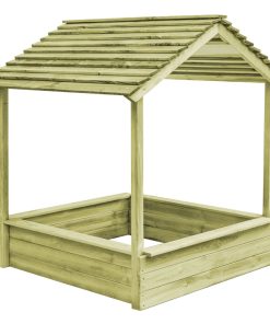 vidaXL Spielhaus für den Garten mit Sandkasten 128x120x145 Kiefernholz