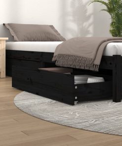 vidaXL Bettschubladen 4 Stk. Schwarz Massivholz Kiefer