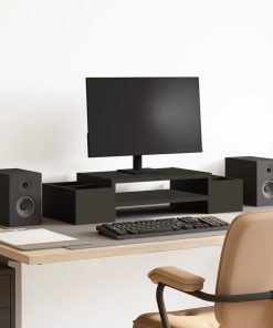 vidaXL Monitorständer mit Stauraum Schwarz 70x27x15 cm Holzwerkstoff