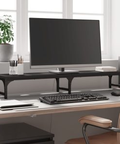 vidaXL Monitorständer Schwarz 105x23x15,5 cm Holzwerkstoff