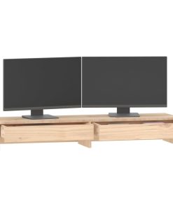 vidaXL Monitorständer 100x27x15 cm Massivholz Kiefer