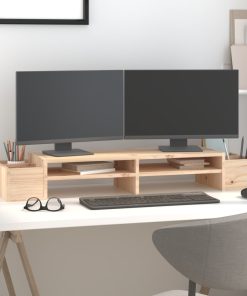 vidaXL Monitorständer 100x27,5x15 cm Massivholz Kiefer