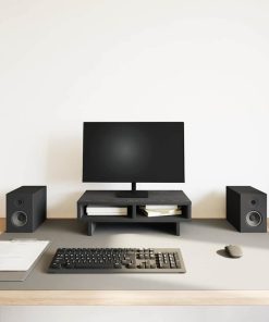 vidaXL Monitorständer Schwarz Eichen-Optik 50x27x15 cm Holzwerkstoff