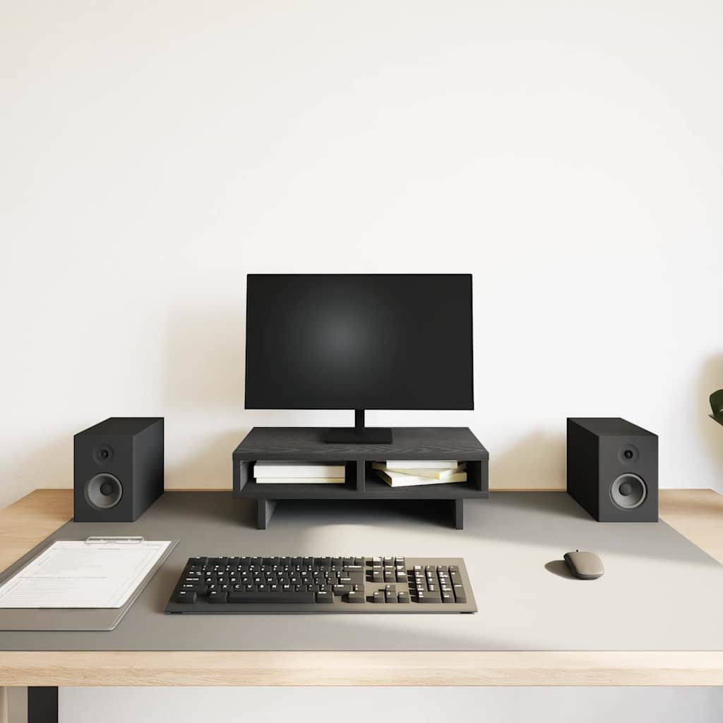 vidaXL Monitorständer Schwarz Eichen-Optik 50x27x15 cm Holzwerkstoff