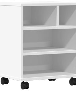 vidaXL Druckerständer mit Rollen Weiß 41x32x48 cm