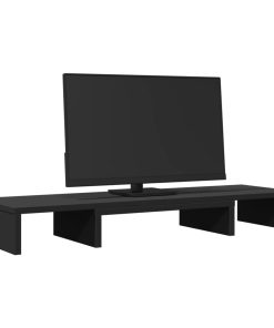 vidaXL Monitorständer Verstellbar Schwarz 80x24x10,5 cm Holzwerkstoff