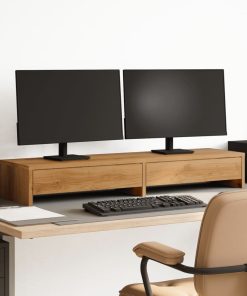 vidaXL Monitorständer mit Schubladen Artisan-Eiche 100x27x15 cm