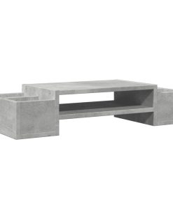 vidaXL Monitorständer mit Stauraum Betongrau 70x27x15 Holzwerkstoff