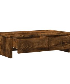 vidaXL Monitorständer mit Schubladen Räuchereiche 50x27x15 cm