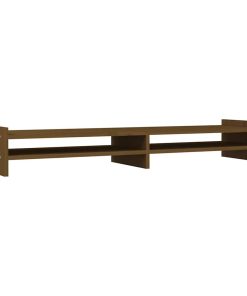 vidaXL Monitorständer Honigbraun 100x27x15 cm Massivholz Kiefer