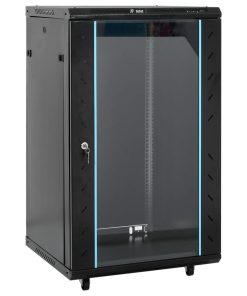 vidaXL 18U Netzwerkschrank 19" IP20 Schwarz 60x60x100 cm