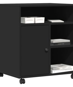vidaXL Druckerständer mit Rollen Schwarz 60x50x67 cm